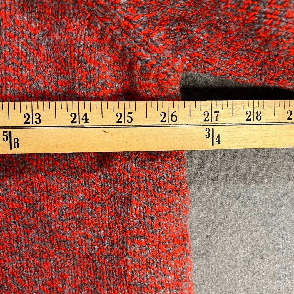Fisherman Out of Ireland Merino Wool & Cashmere Blend Cardigan Coral/Grey, XL - Picture 11 of 12